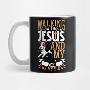 Jesus and dog - Smooth Fox Terrier Mug